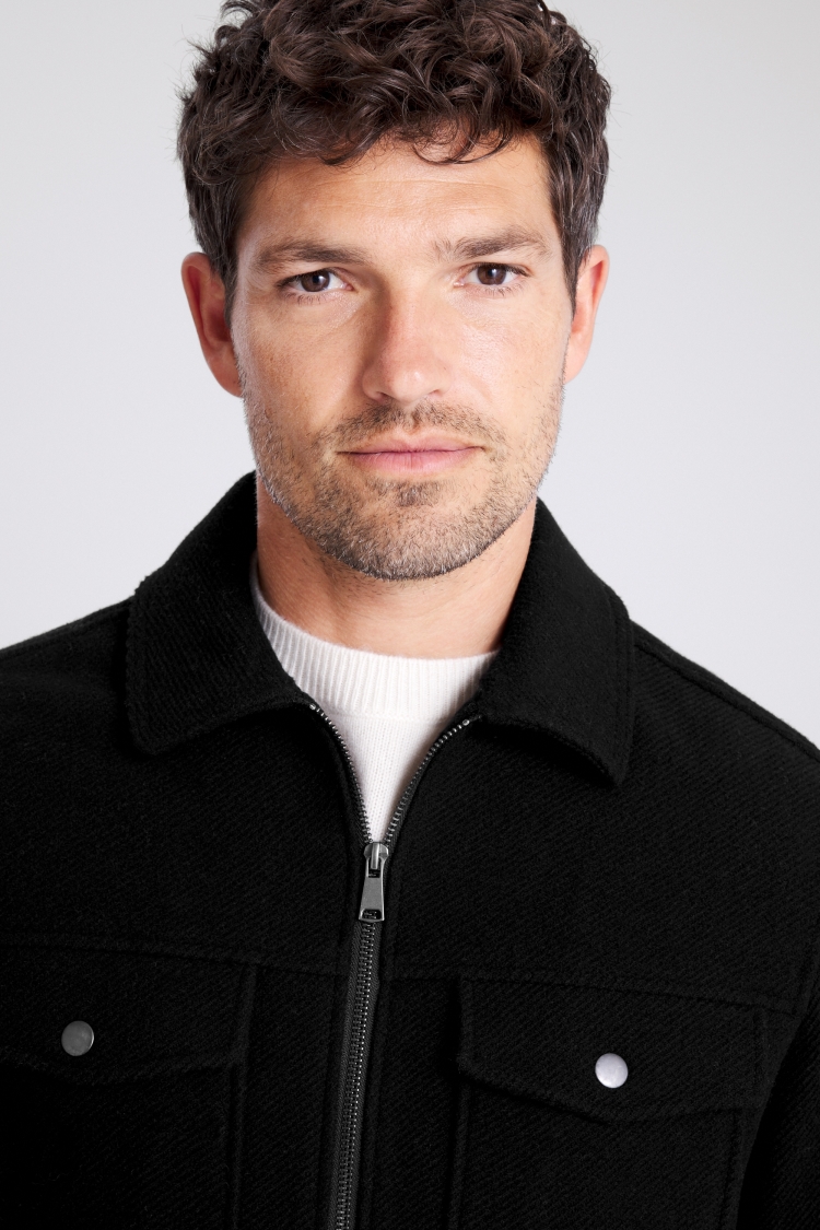 Black Twill Trucker