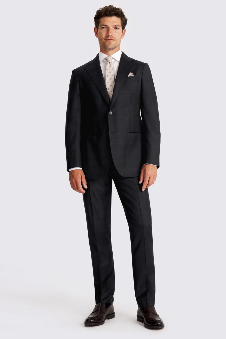 Italian Tailored Fit Navy Check Suit
