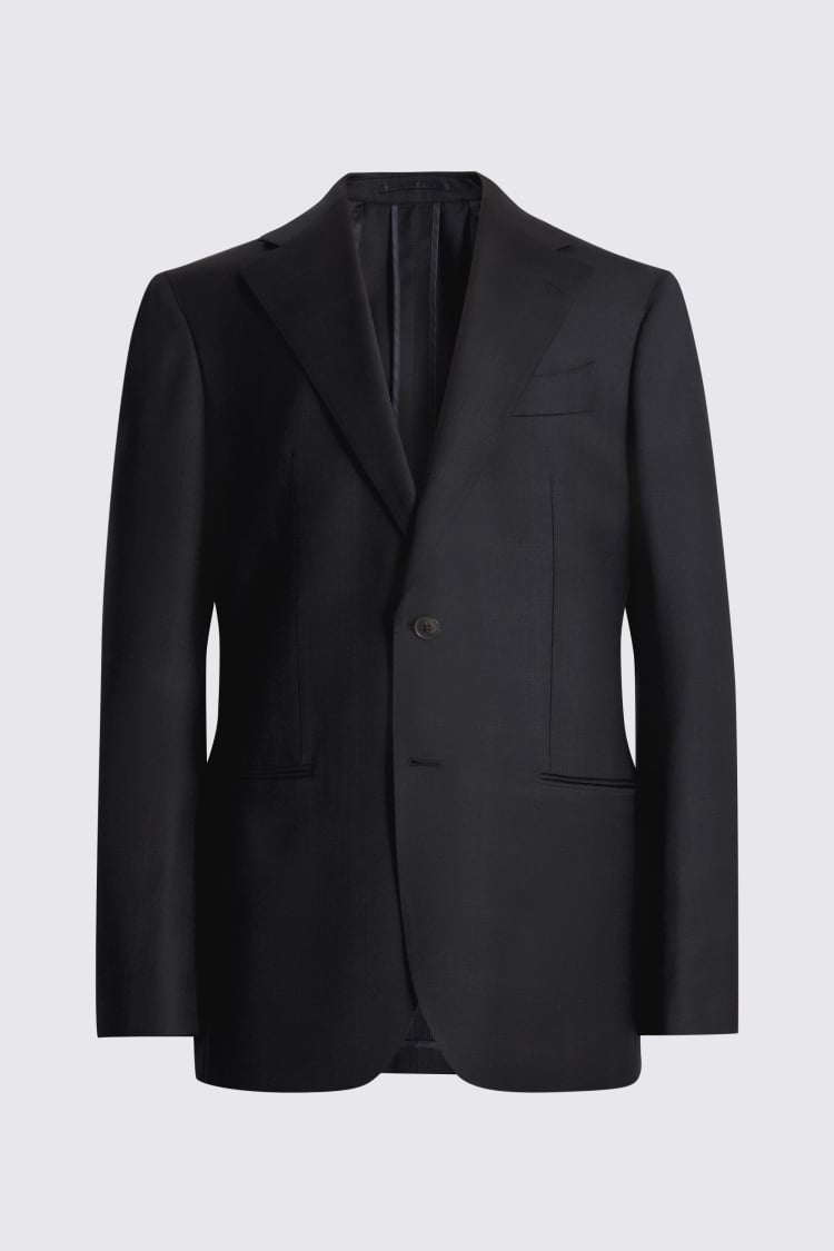 Italian Tailored Fit Navy Check Jacket