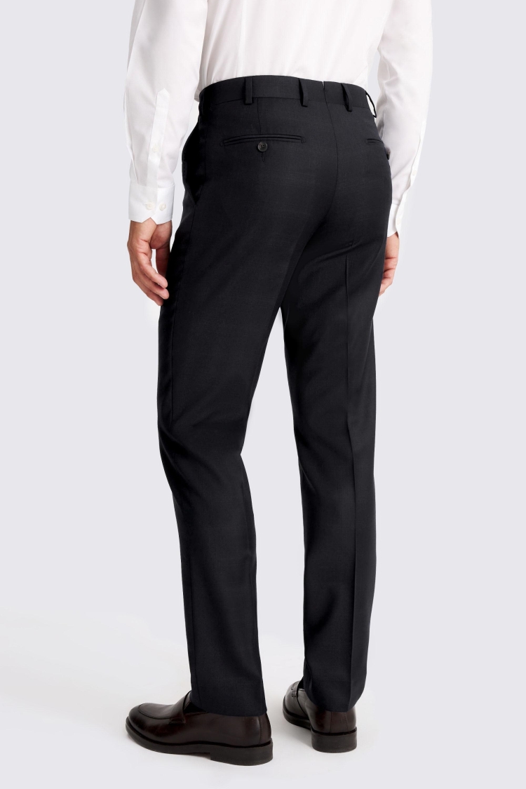 Italian Tailored Fit Navy Check Trousers