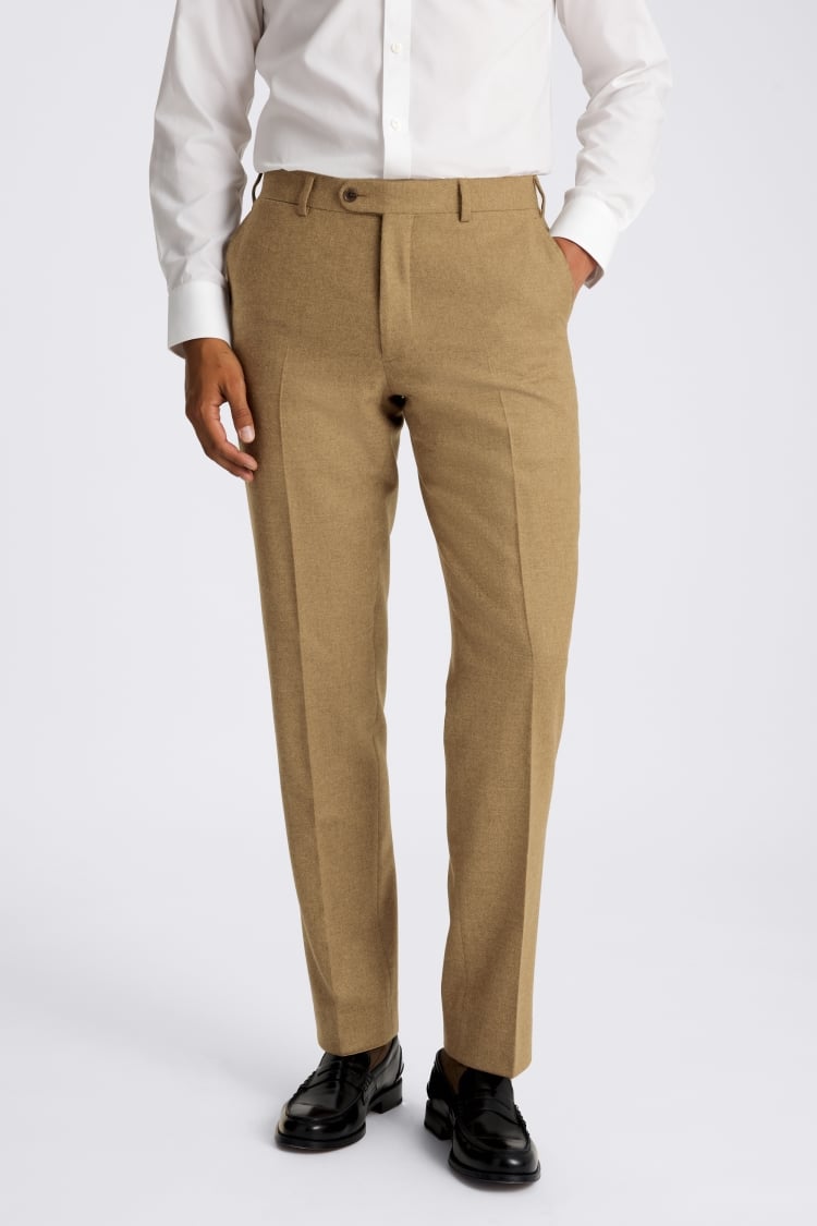 Italian Tailored Fit Gold Flannel Trousers