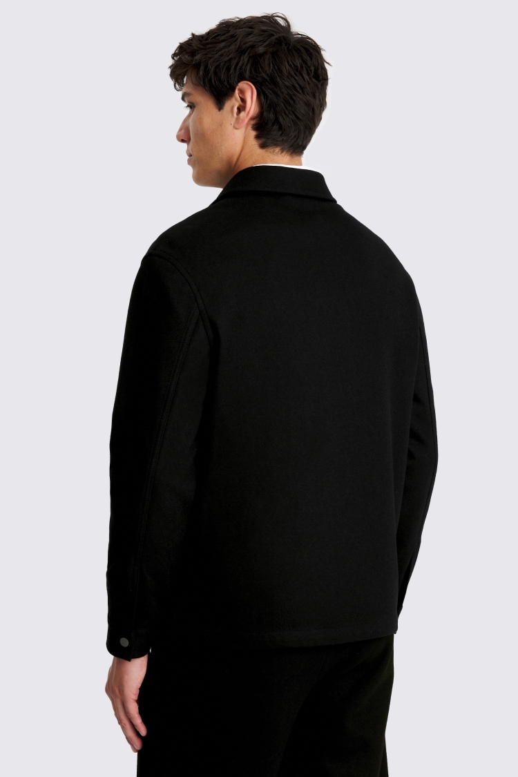 Black Zip Popover Knit Overshirt