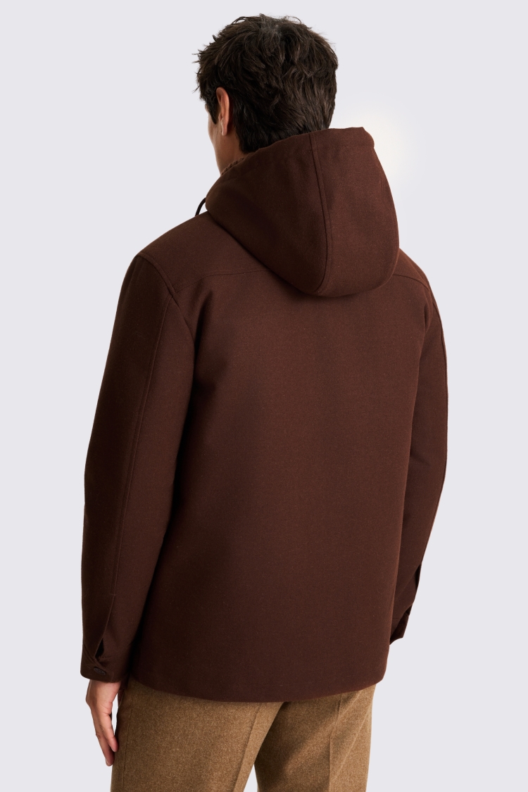 Dark Chestnut Wool Parka 