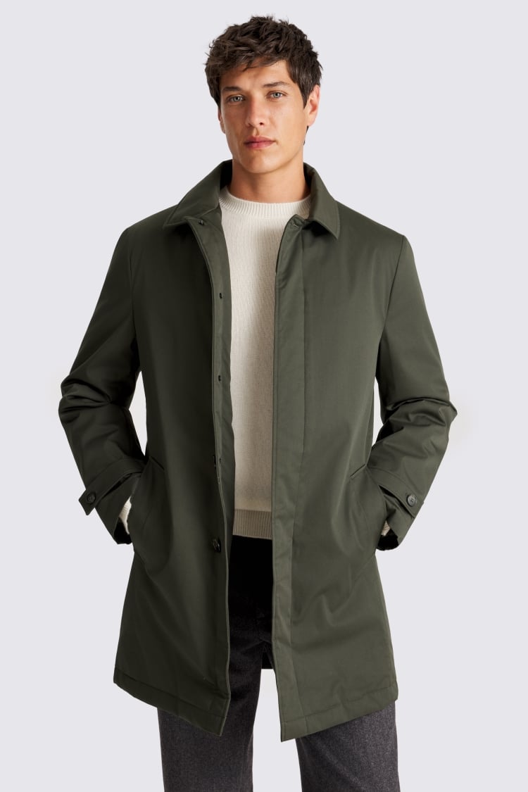 Khaki Wadded Rain Coat 