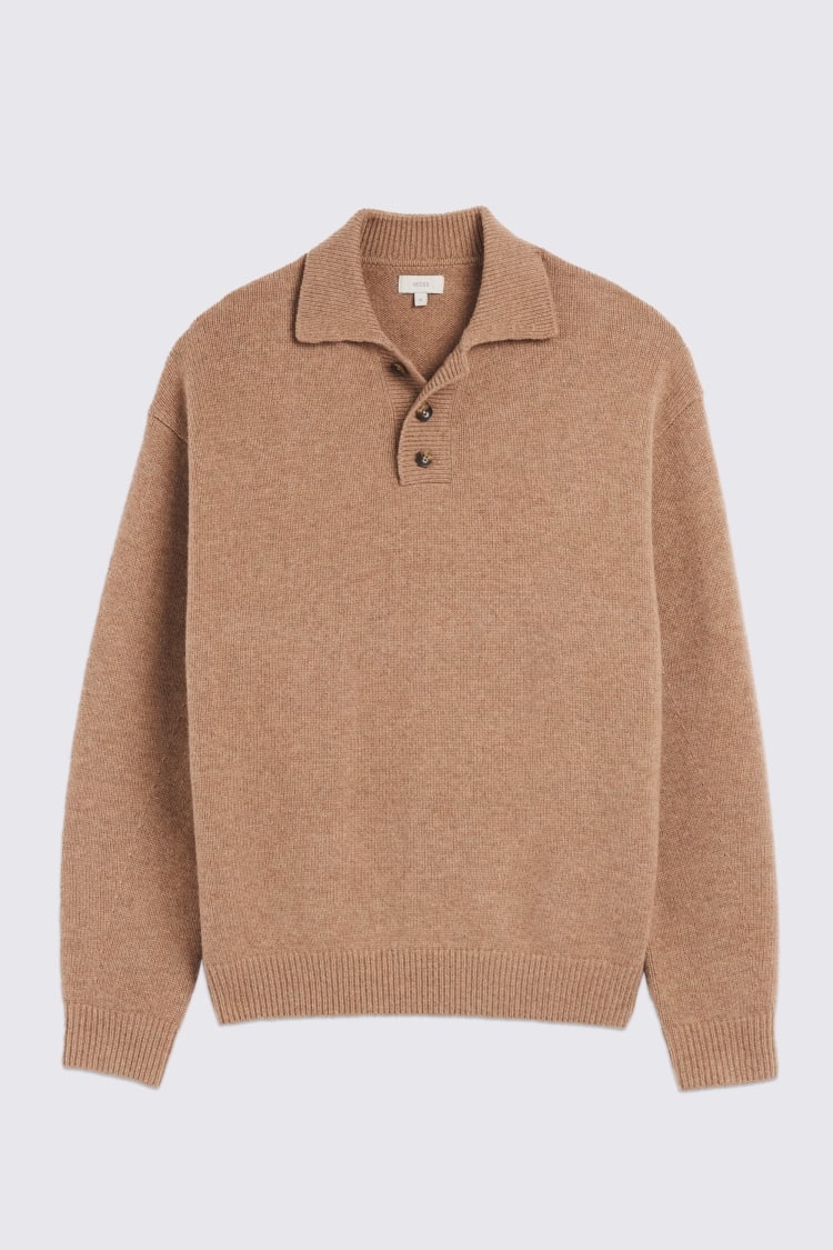 Camel Relaxed 3 Button Polo