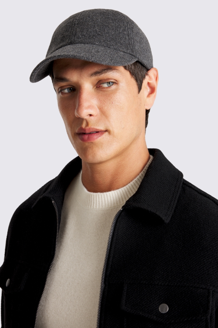 Charcoal Brushed Wool Cap