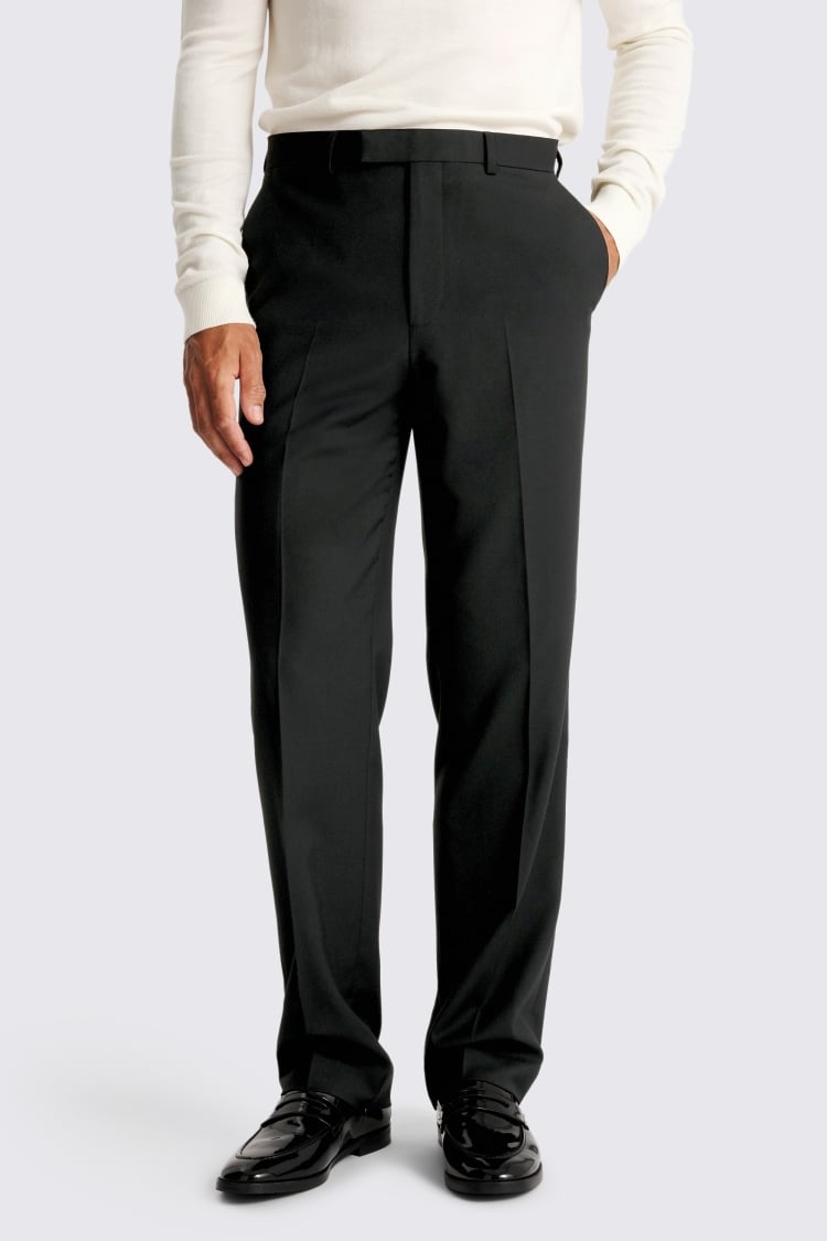 Relaxed Fit Black Dress Trousers
