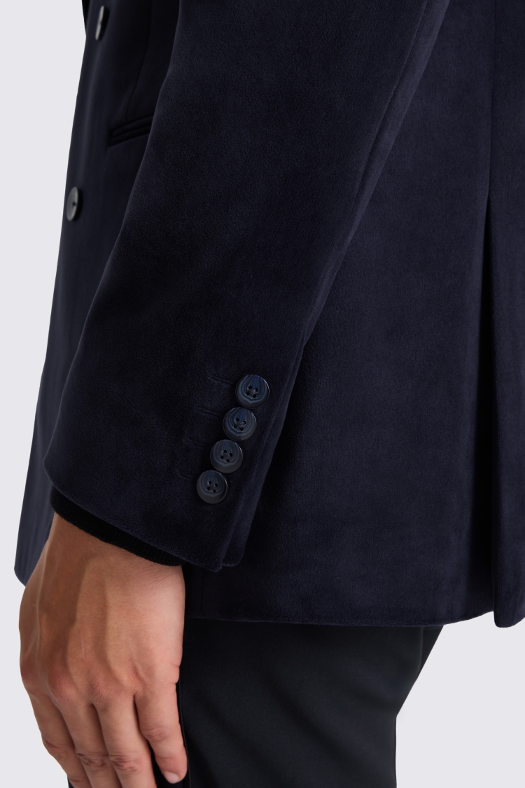 Relaxed Fit Navy Velvet Jacket