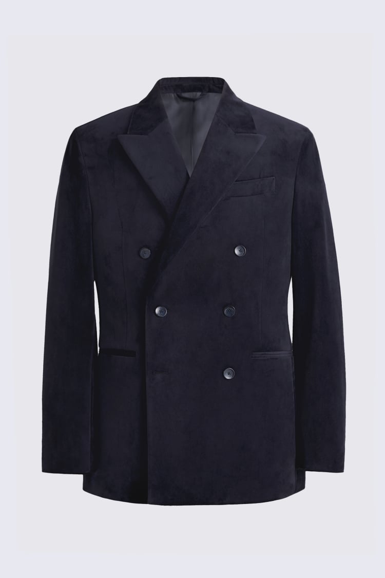 Relaxed Fit Navy Velvet Jacket