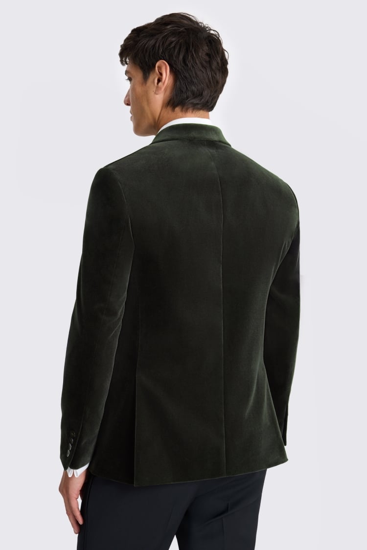 Tailored Fit Dark Green Velvet Jacket