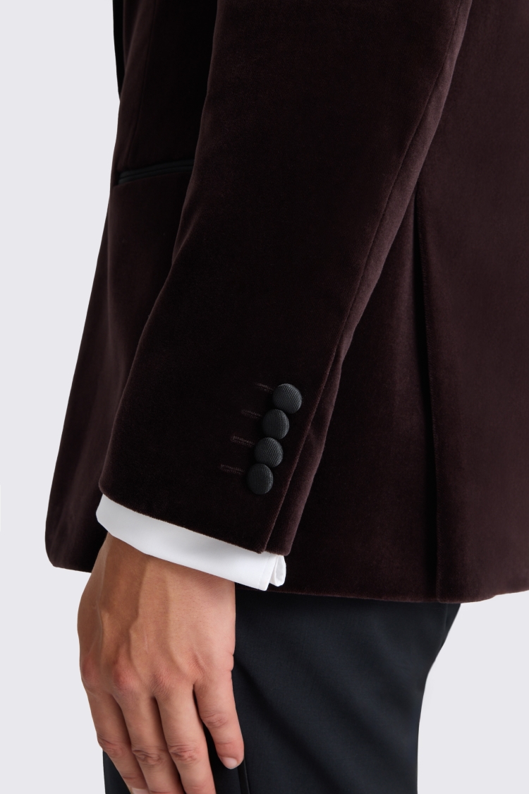 Regular Fit Grape Velvet Jacket