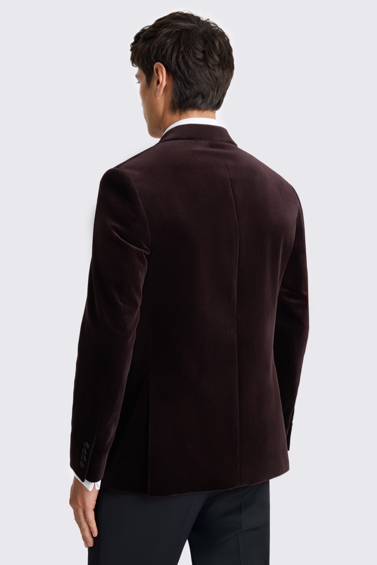 Regular Fit Grape Velvet Jacket