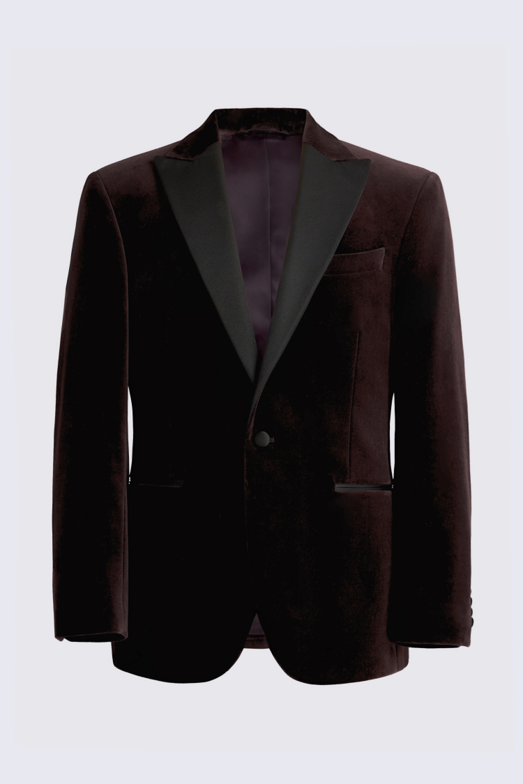 Regular Fit Grape Velvet Jacket