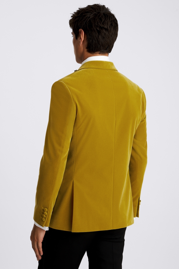 Slim Fit Light Olive Velvet Jacket