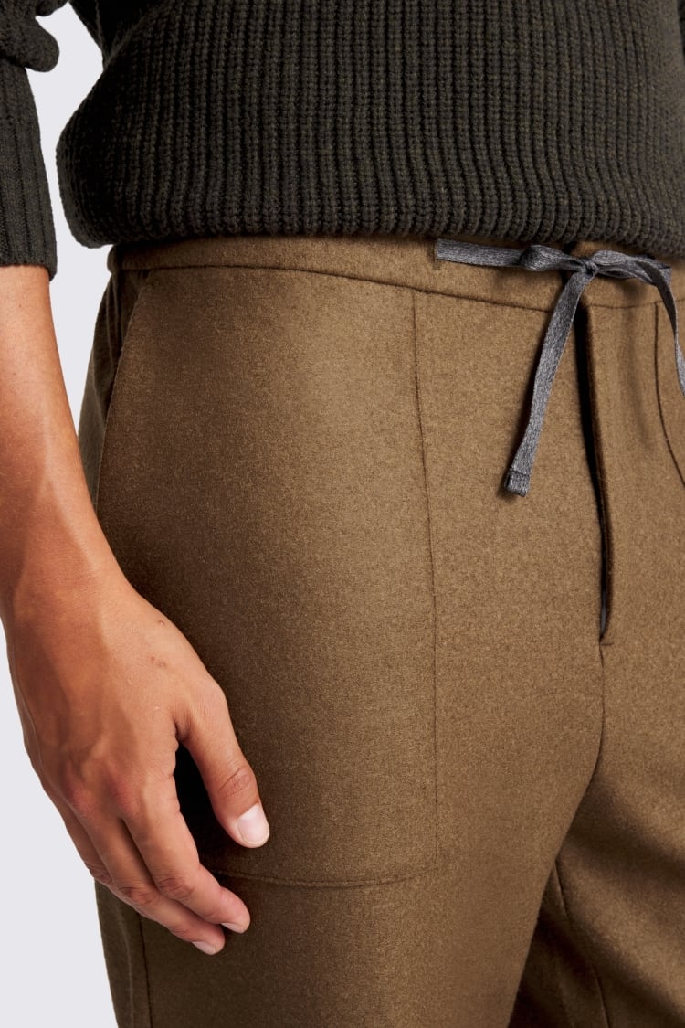 Olive Knitted Drawstring Pants