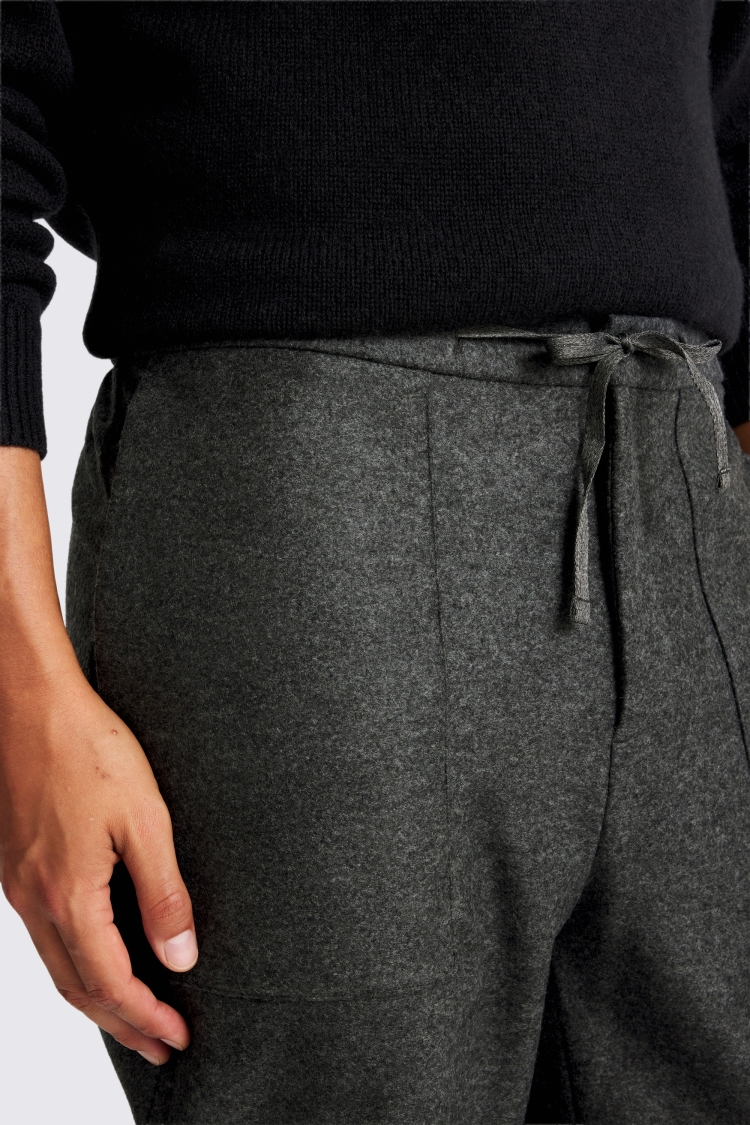Charcoal Knitted Drawstring Trousers