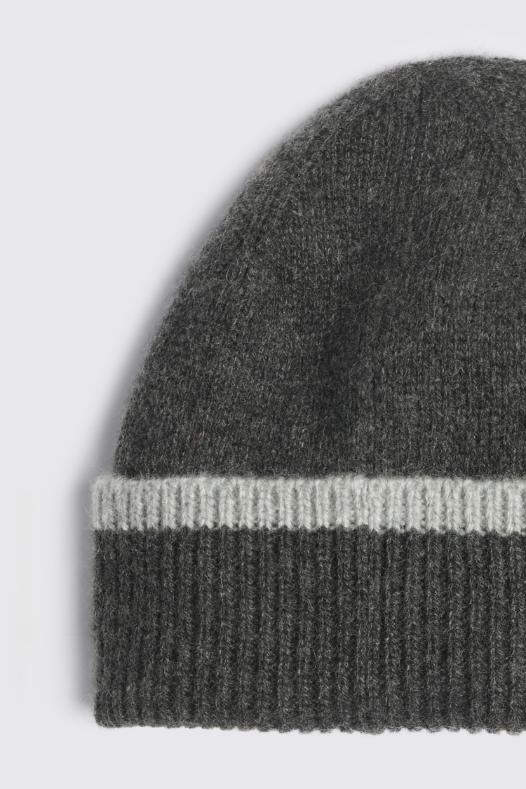 Charcoal Pure Cashmere Beanie