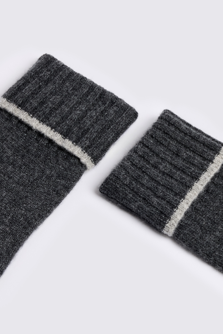 Charcoal Pure Cashmere Gloves