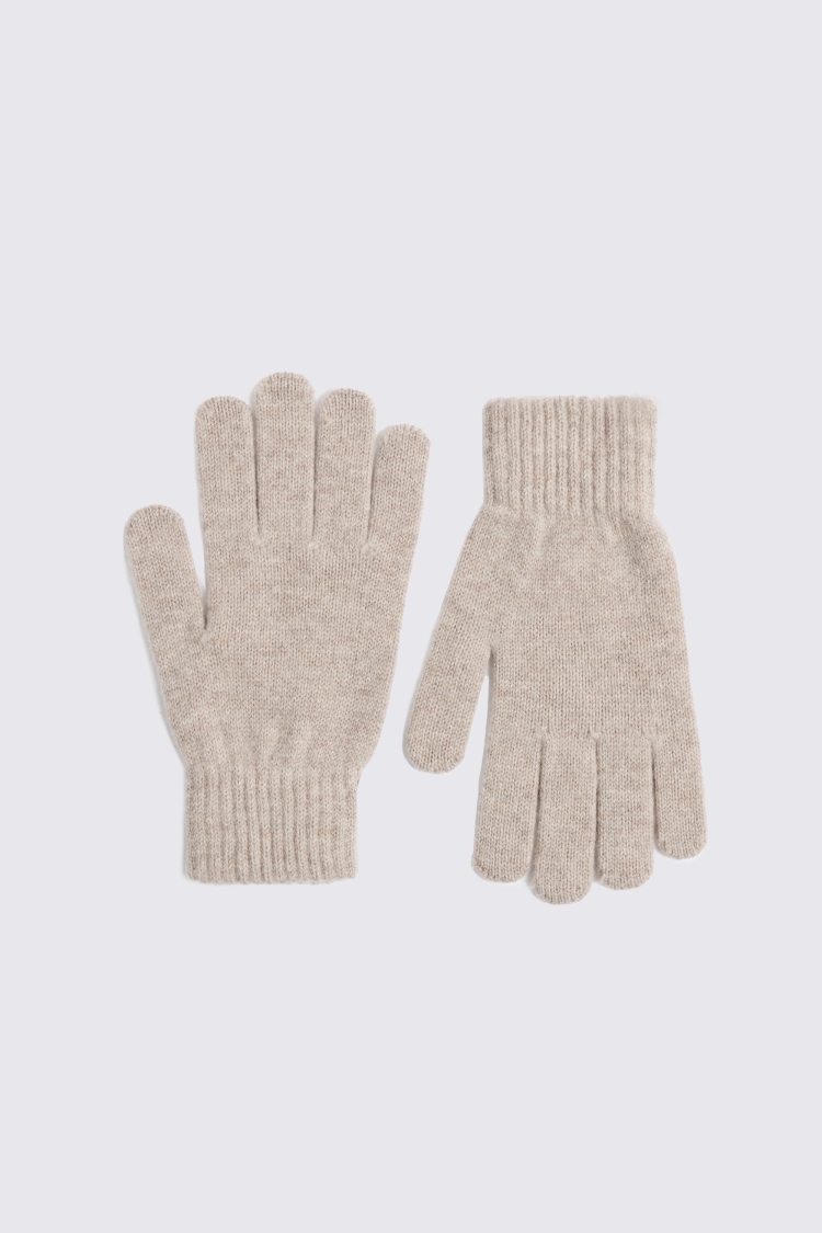 Taupe Melange Cashmere Blend Gloves