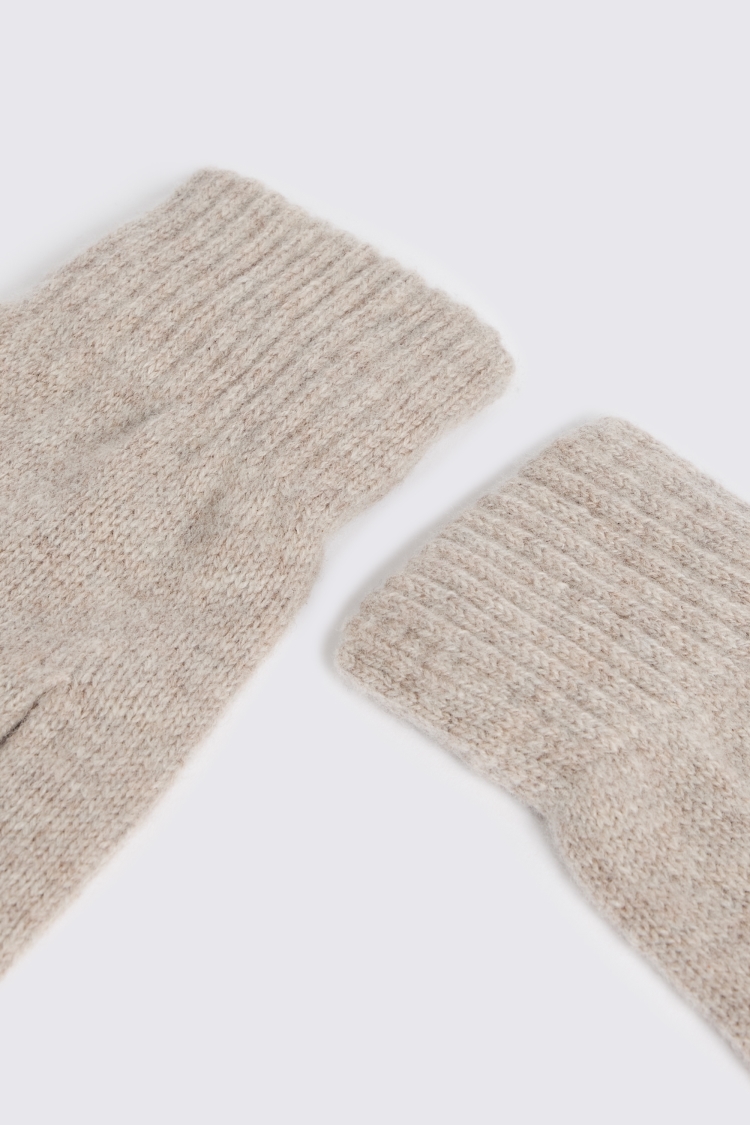 Taupe Melange Cashmere Blend Gloves