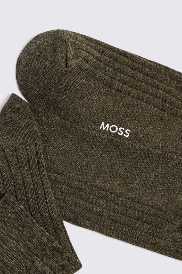 Dark Olive Melange Socks