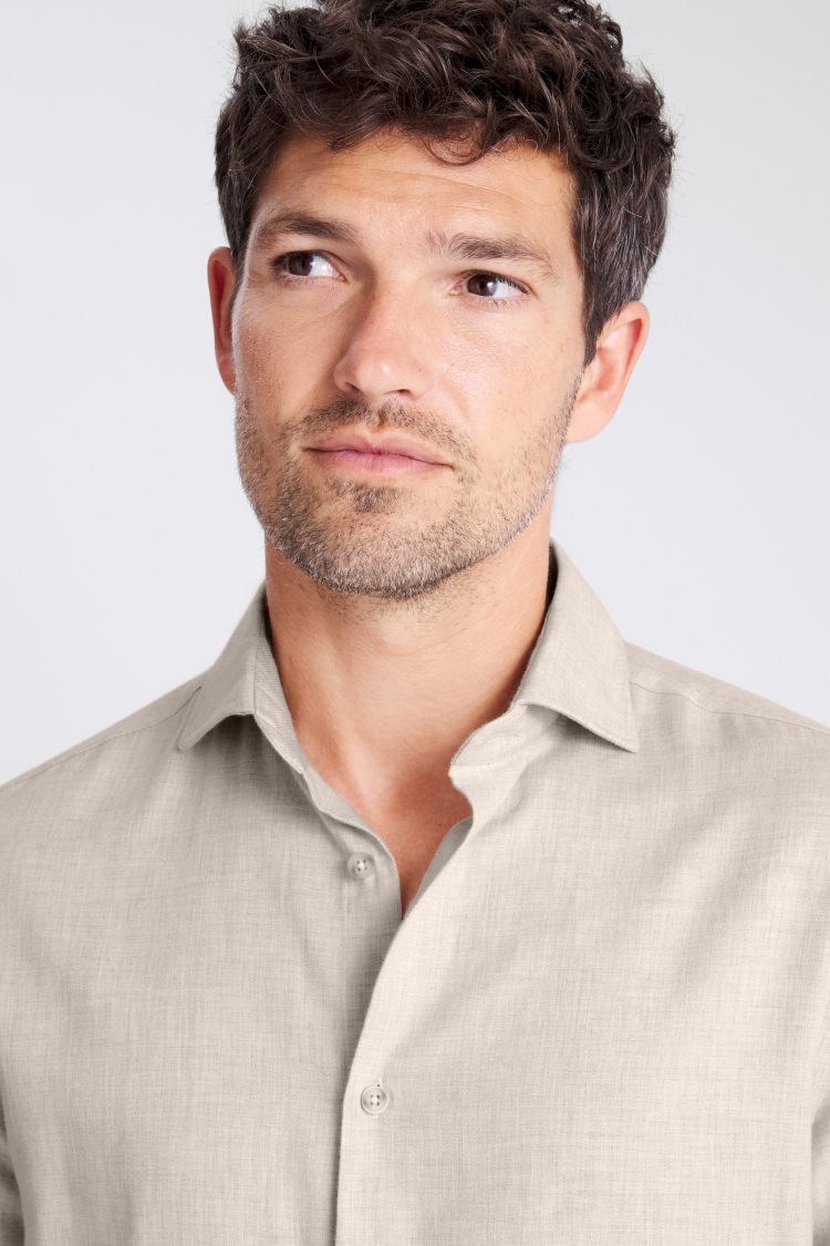 Oatmeal Brushed Melange Shirt