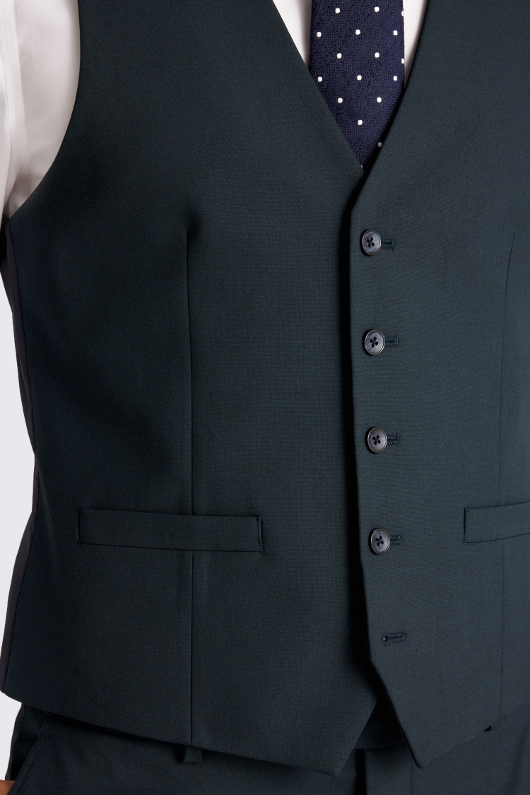 Slim Fit Teal Waistcoat