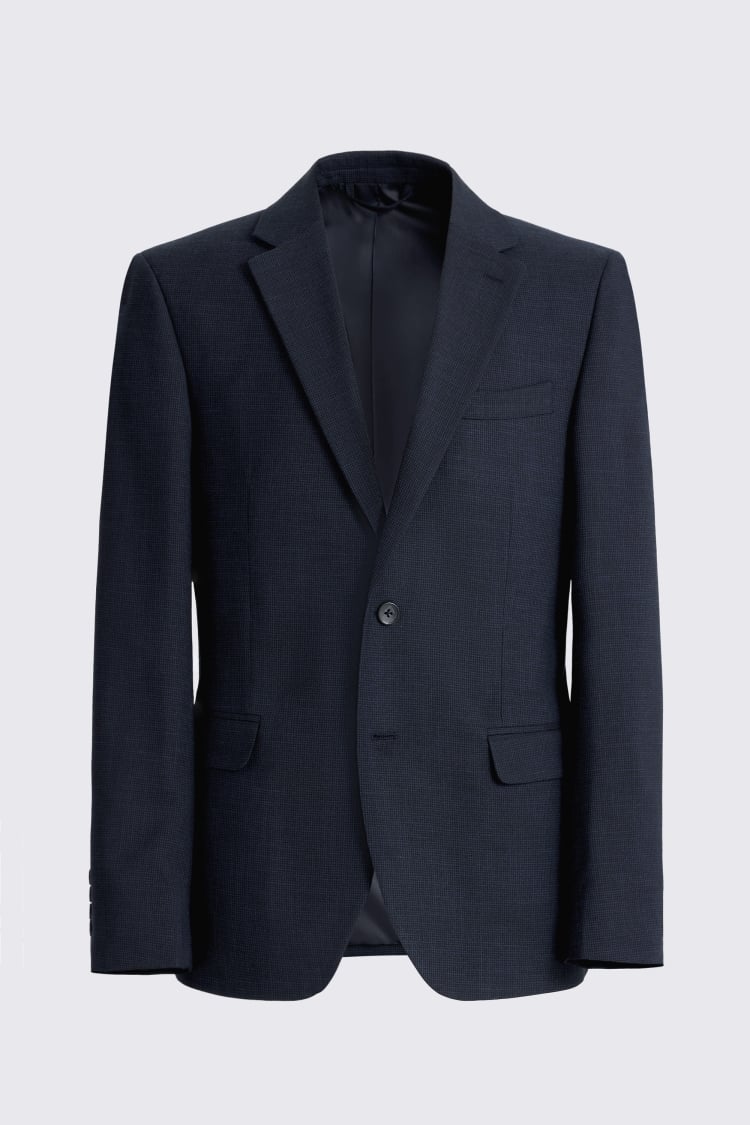 Slim Fit Navy Puppytooth Jacket 