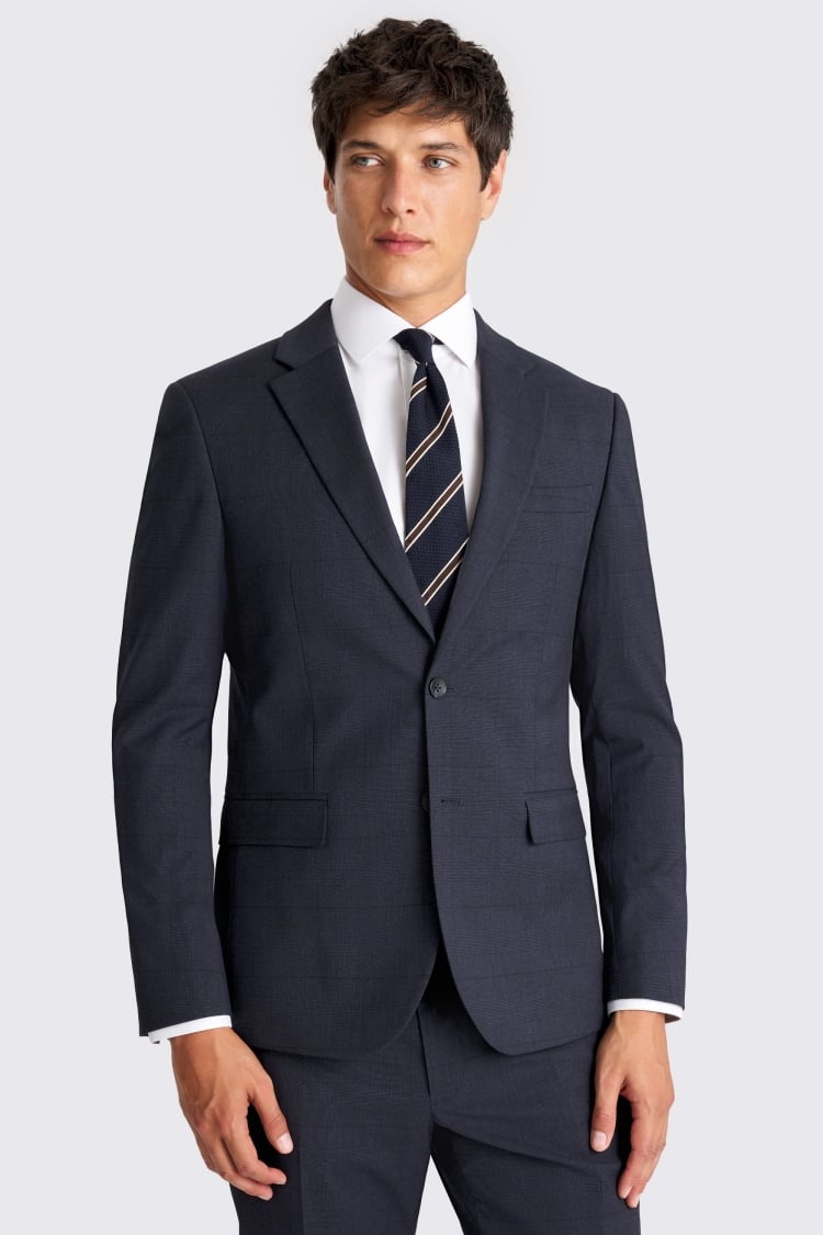 Slim Fit Blue Check Jacket 