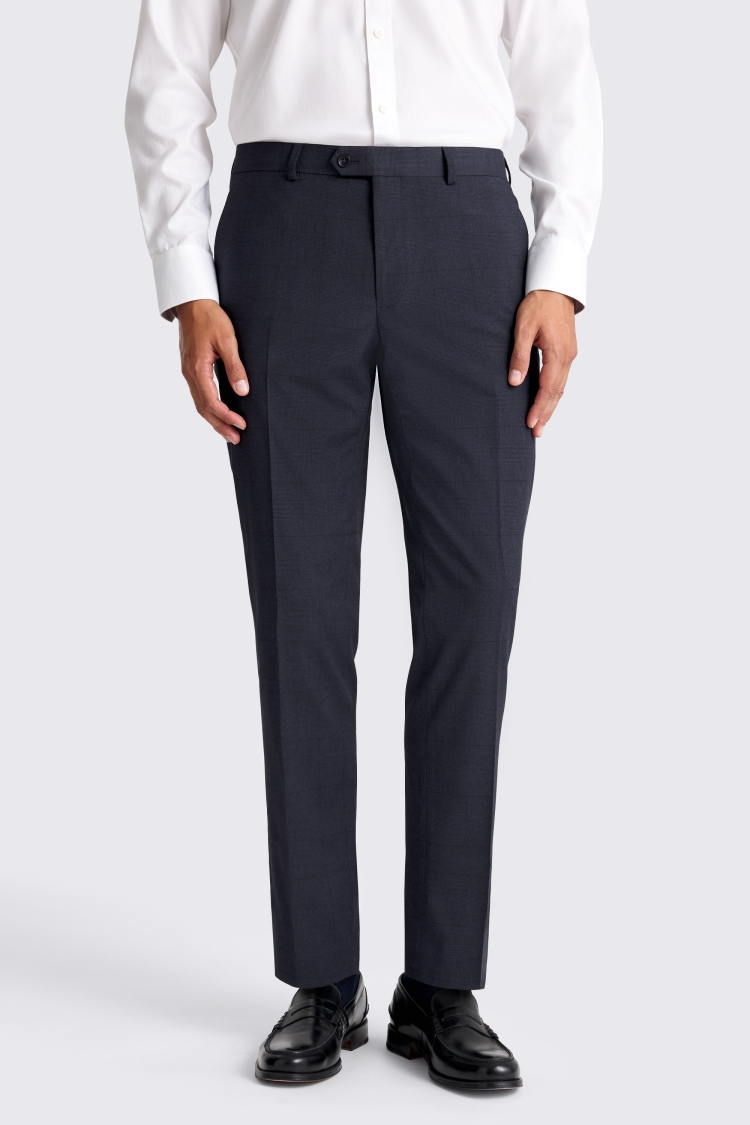 Slim Fit Blue Check Pant
