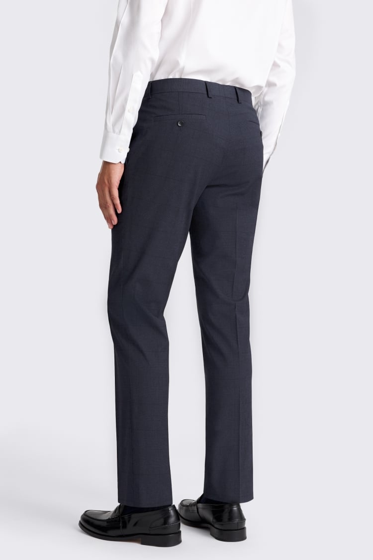 Slim Fit Blue Check Trouser
