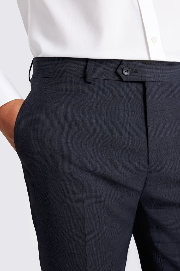 Slim Fit Blue Check Trouser