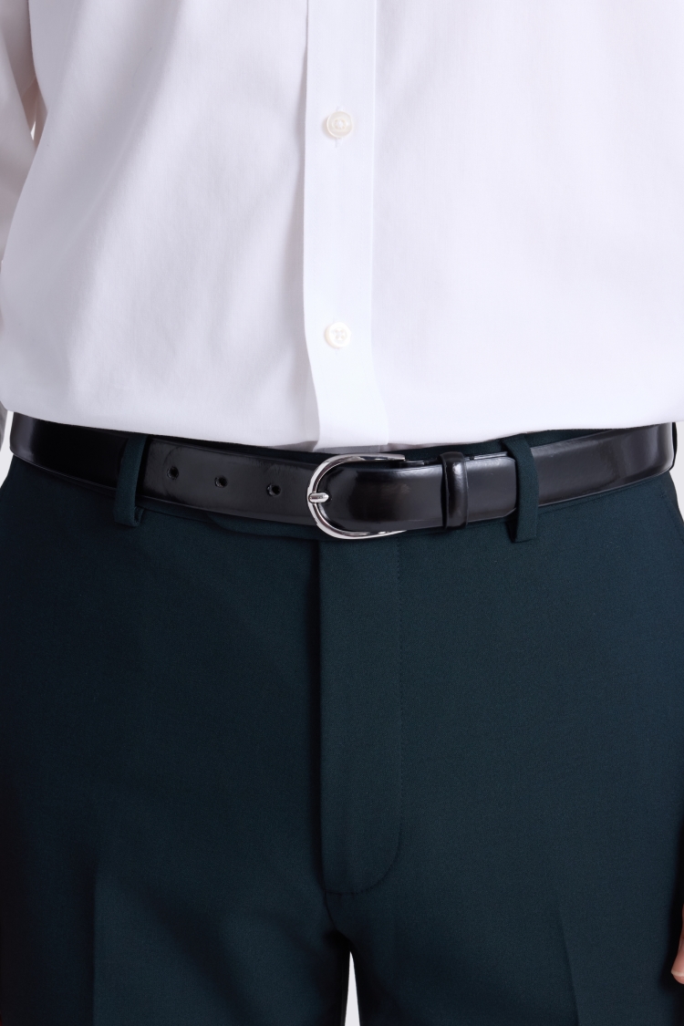Black Highshine Leather Belt
