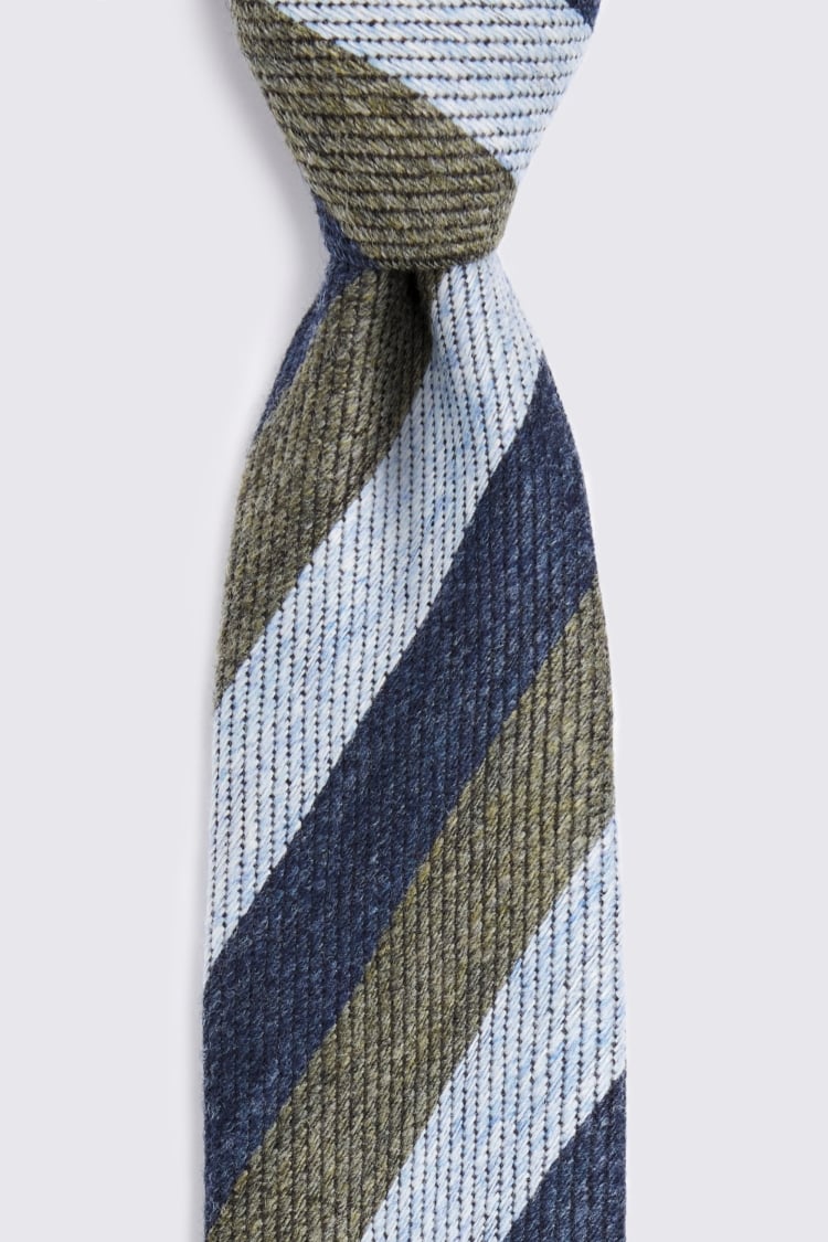 Italian Green & Blue Stripe Tie