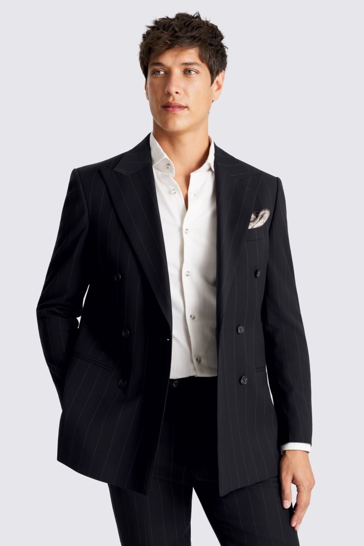 Tailored Fit Navy Stripe Jacket 