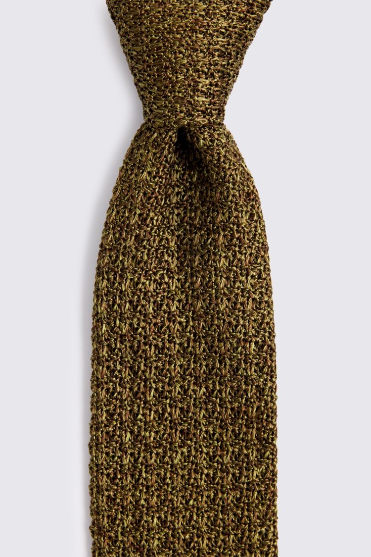Italian Green Silk Knitted Tie