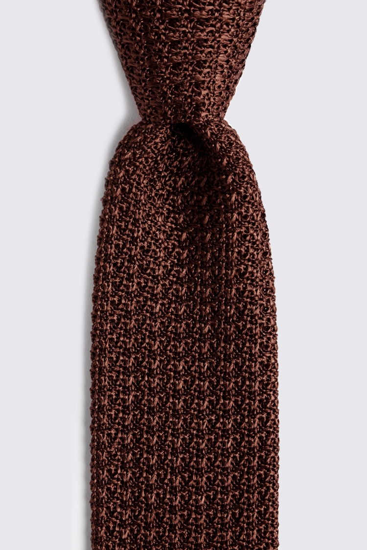 Italian Copper Silk Knitted Tie