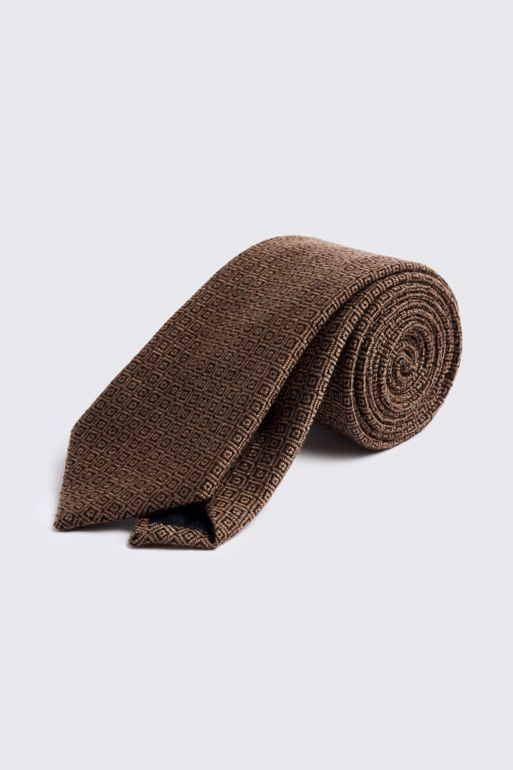 Italian Copper Wool Geometric Tie