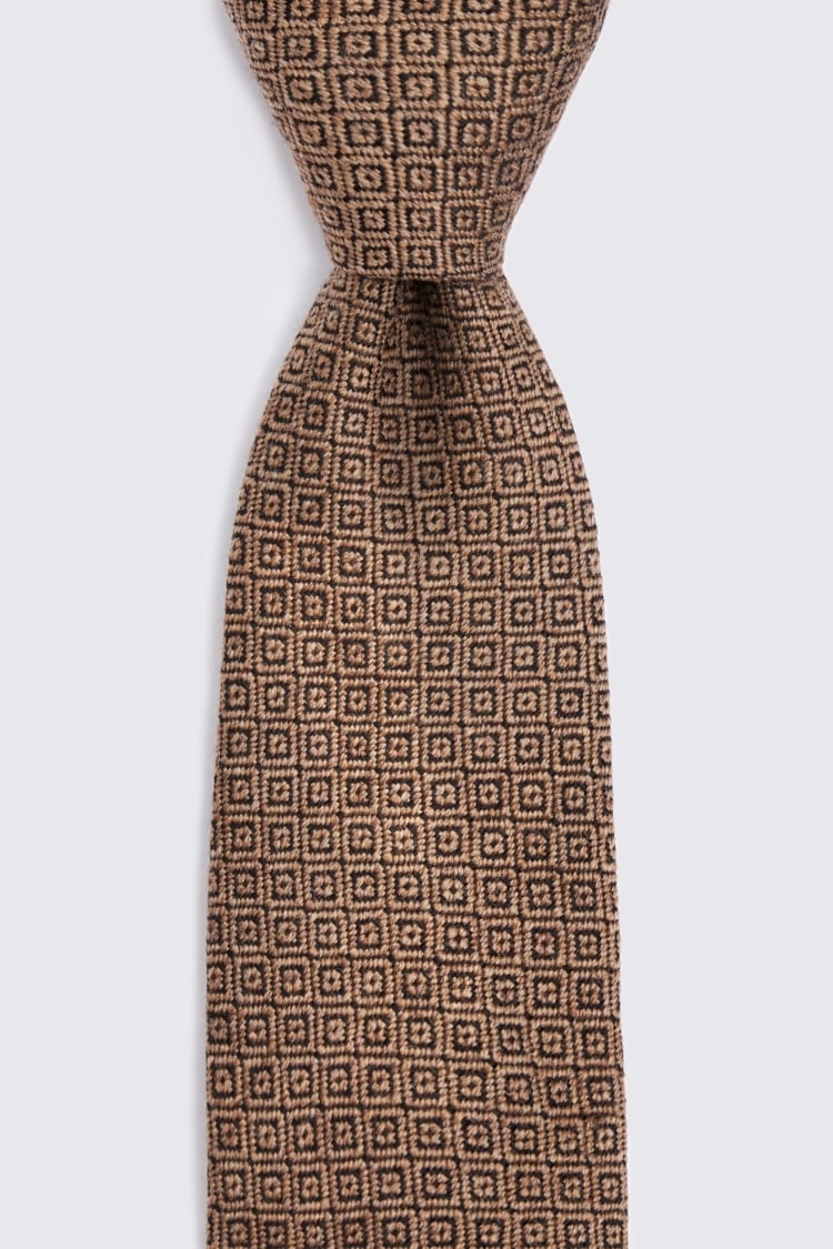 Italian Copper Wool Geometric Tie