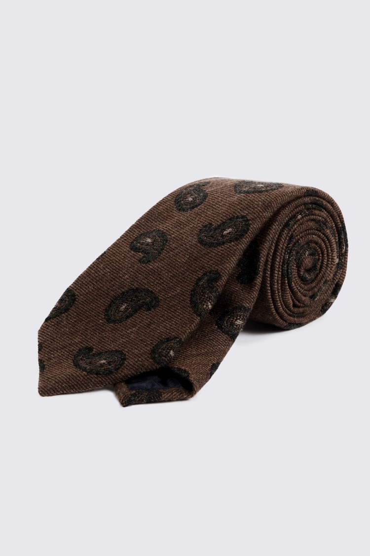 Italian Copper & Green Paisley Tie