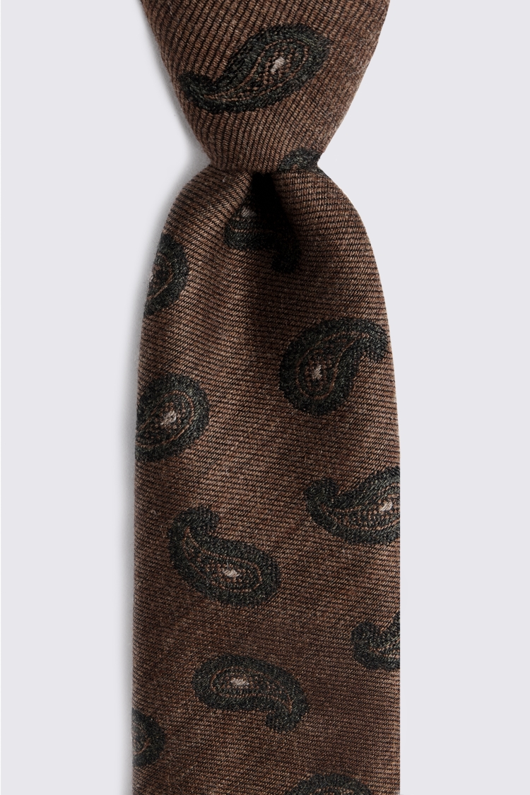 Italian Copper & Green Paisley Tie