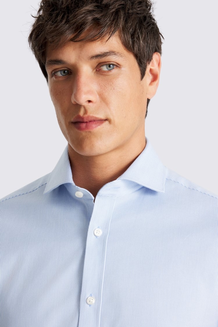 Tailored Fit Sky Stretch Stripe Shirt