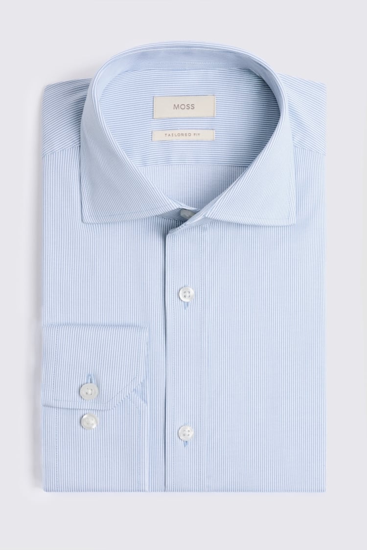 Tailored Fit Sky Stretch Stripe Shirt
