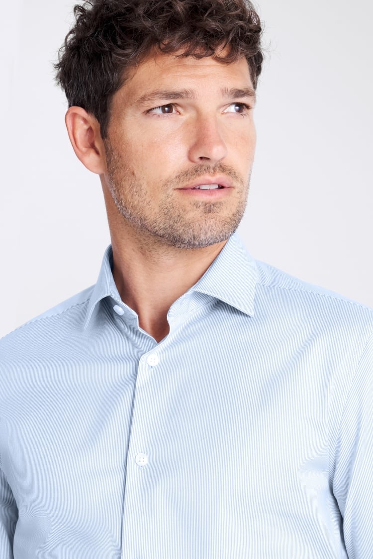 Slim Fit Sky Stretch Stripe Shirt