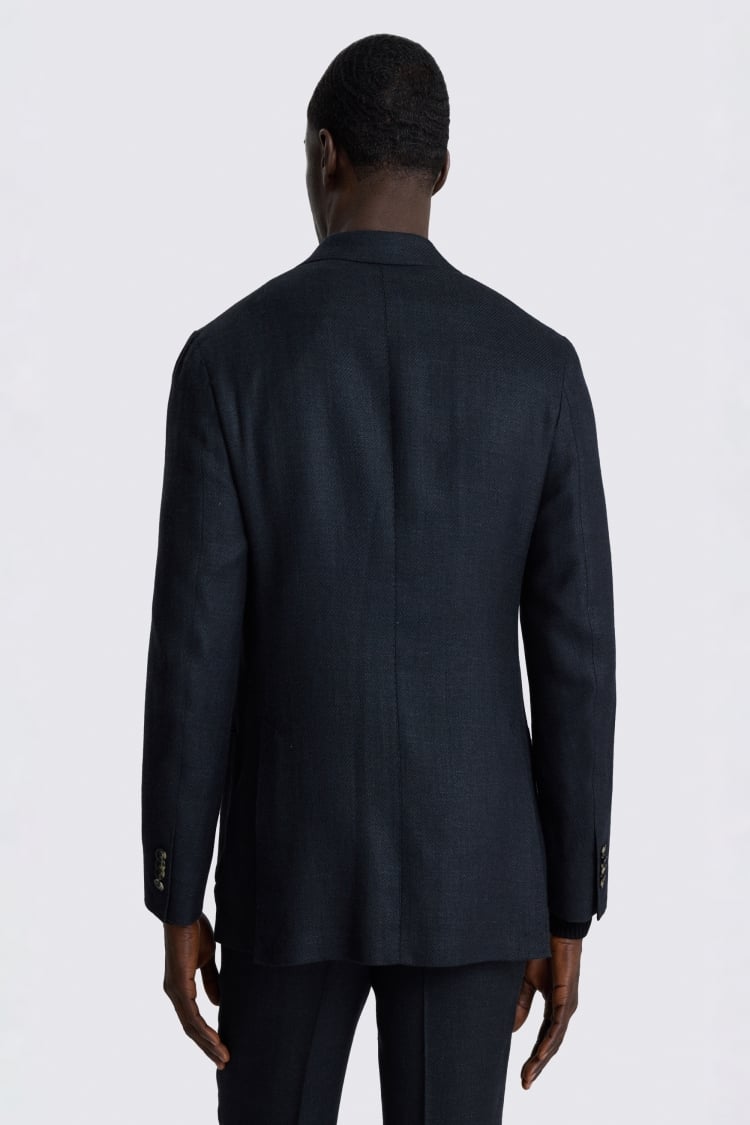 Italian Tailored Fit Black Twill Suit