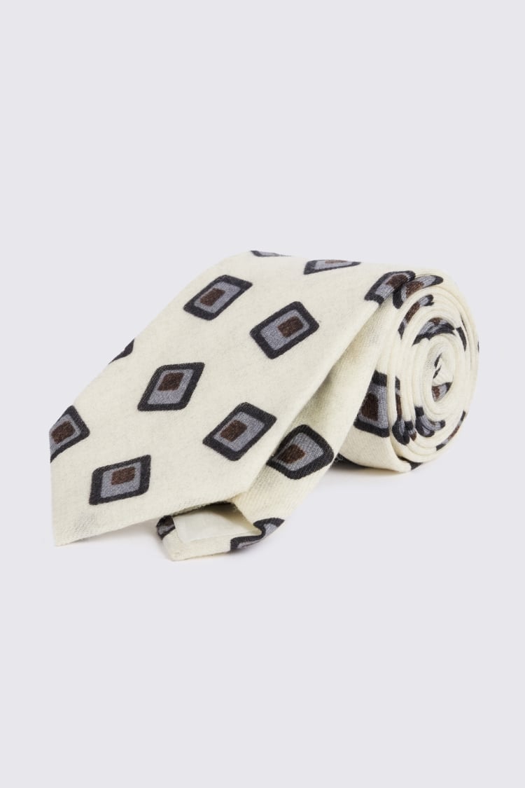 Bottinelli Off White Wool Square Tie
