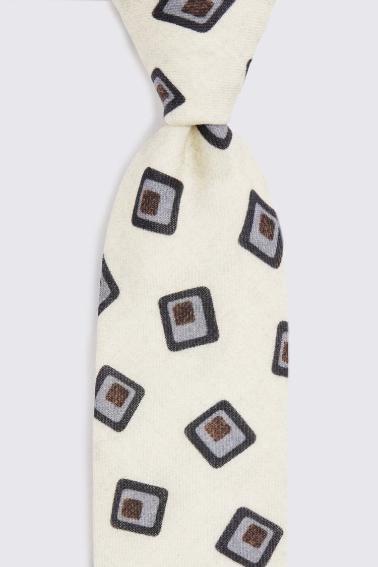 Bottinelli Off White Wool Square Tie