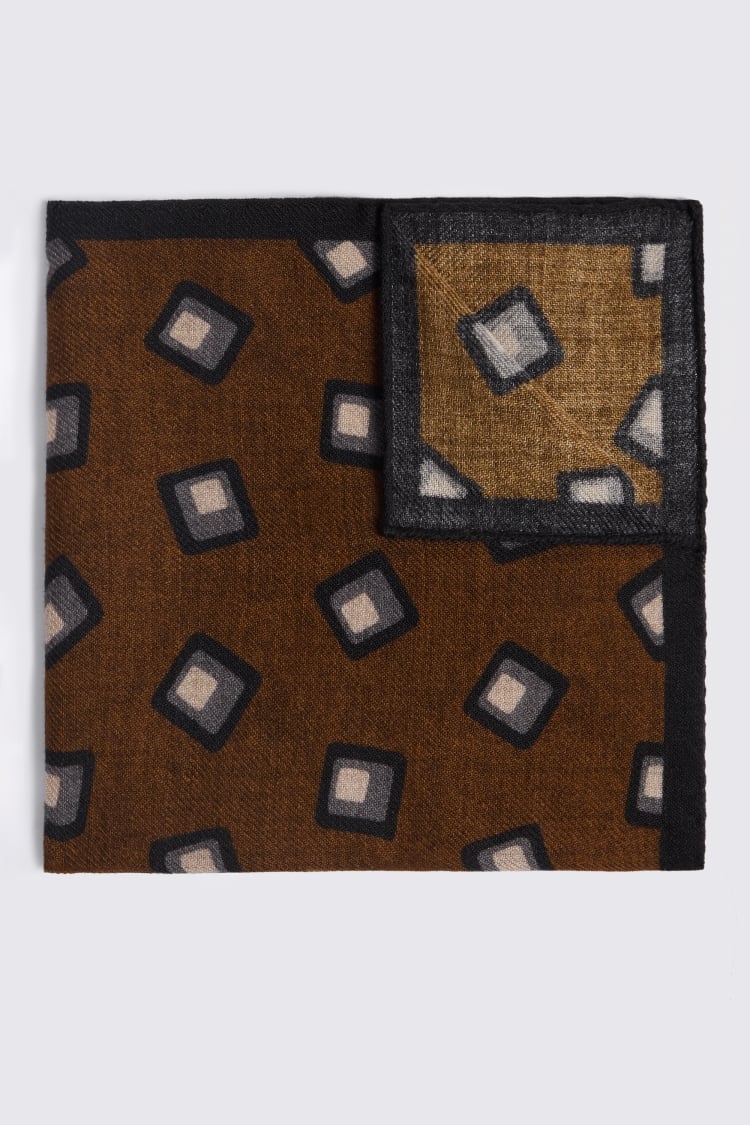 Bottinelli Copper Wool Square Pocket Square