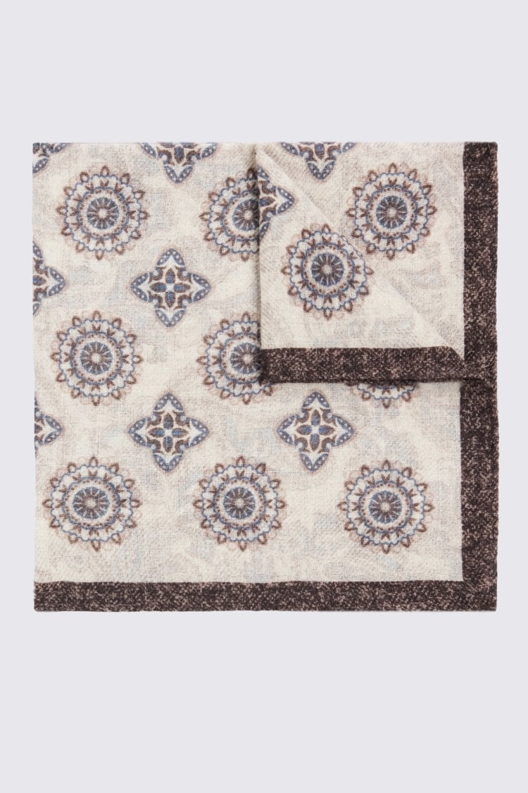 Bottinelli Chocolate Double Faced Wool Pocket Square