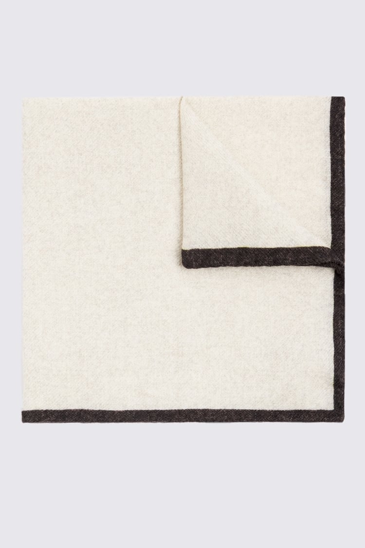 Bottinelli Chocolate Wool Border Pocket Square